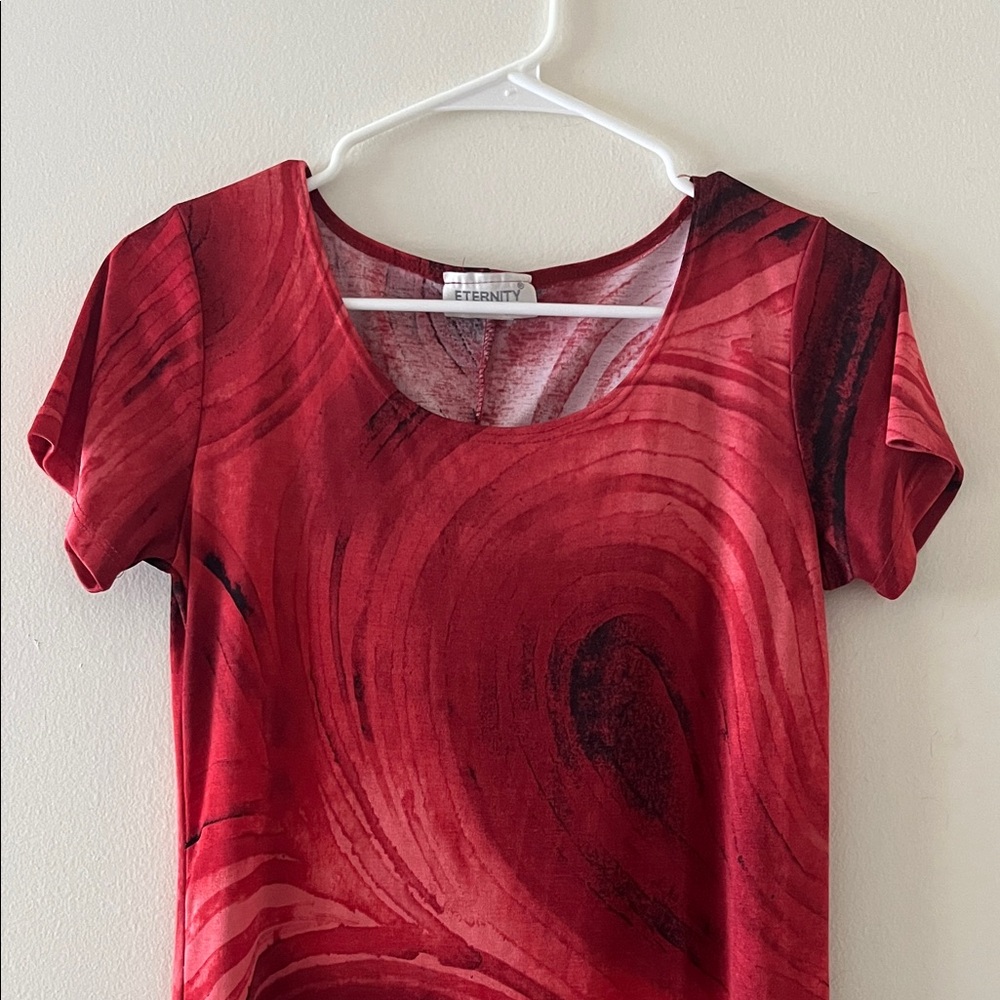 Vintage Red Swirl Maxi Dress